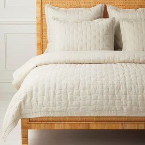 Bundle of 3 Serena Lily Sutter Quilted Flax Shams King